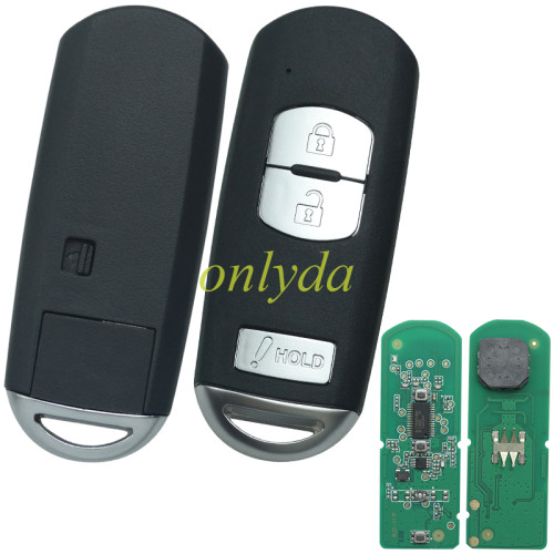 Free shipping For Mazda 2+1 button keyless remote key with 315mhz with ID49 chip FCCID:WAZSKE13D02 P/N:662F-SKE13D02