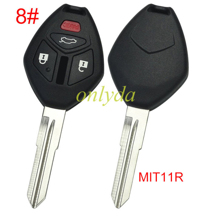 Free shipping 10pcs/lot For Mitsubishi remote key shell with MIT11R blade Without badge , pls choose button model