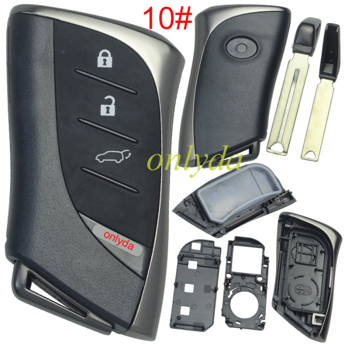 Free shipping 5pcs/lot For Lexus  remote Key blank with blade with badge ,pls choose button  model