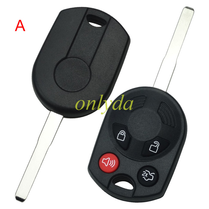 Free shipping 5pcs/lot For ford 4 button remote  key with 315mhz