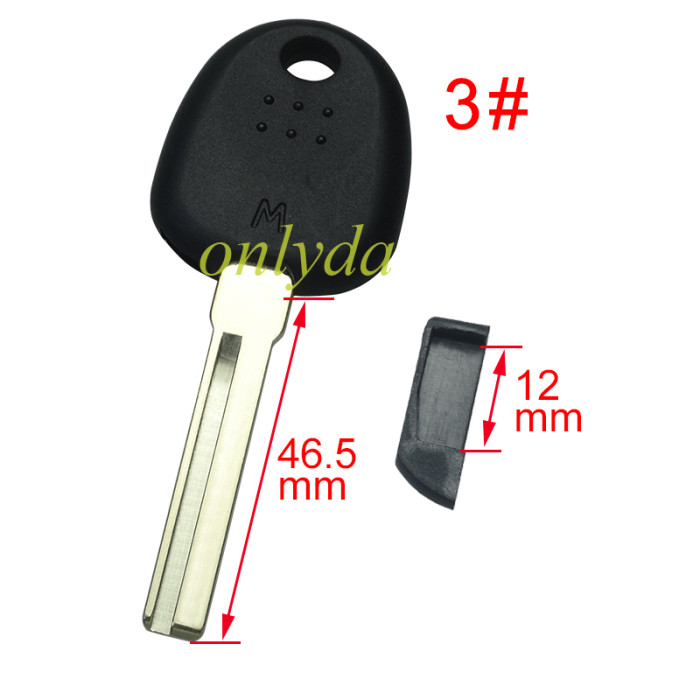 Free shipping 10pcs/lot For Hyundai transponder key shell with balde  ,without badge ，short latch 12mm , pls choose blade