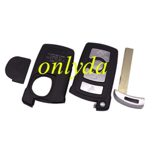 Free shipping 10pcs/lot For Bmw 7 series key shell  with emergency blade, 3 PARTS