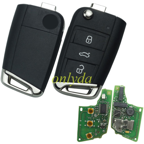 Free shipping For OEM 3 button remote key with 434mhz 5GO959753M
