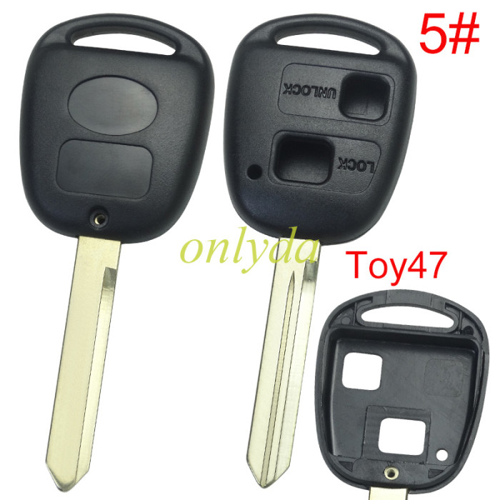 Free shipping 10pcs/lot For Lexus 2 Button Remote key blank with bagde，pls choose blade model