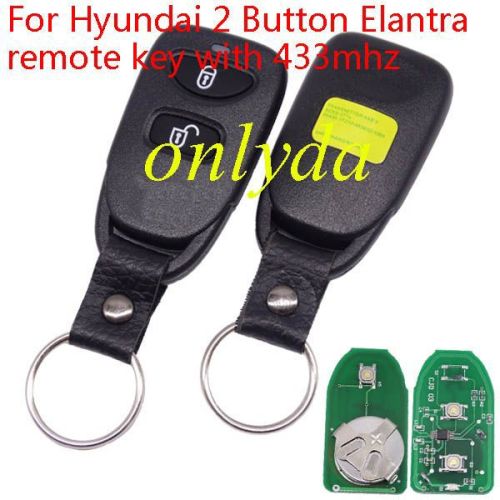 Free shipping 5pcs/lot hyun 2 Button Elantra remote key with 315mhz/433mhz