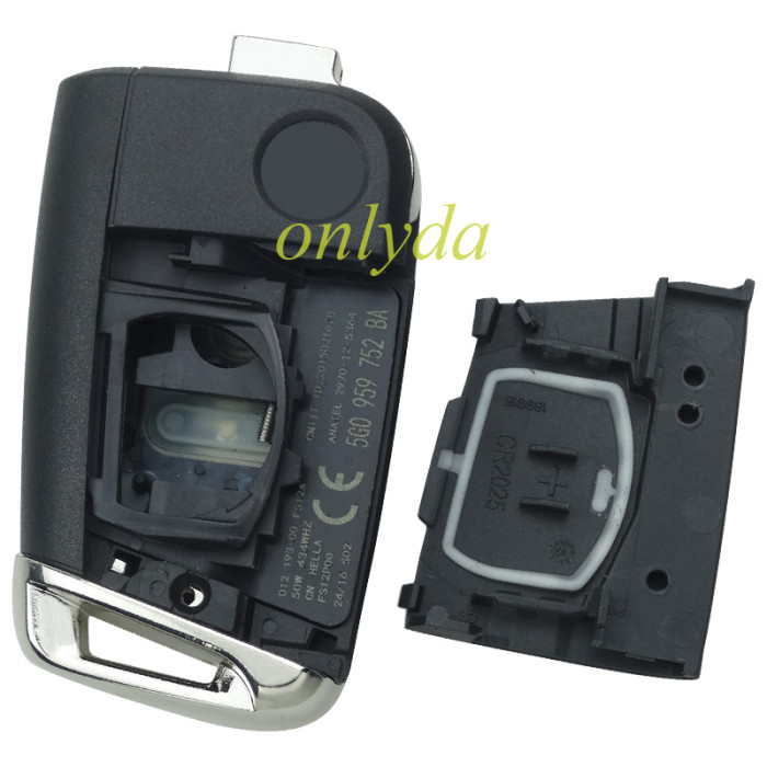 Free shipping 5pcs/lot For VW OEM 3 button remote key blank No blade with badge