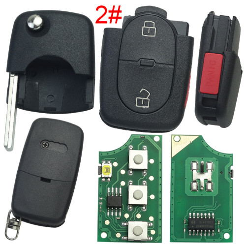 Free shipping 5pcs/lot For Audi 2+1/3+1button control remote  315MHZ ID48chip PN: 4DO 837 231 M, pls choose button