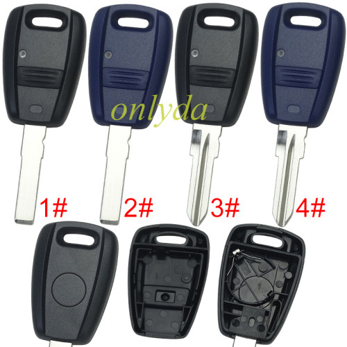 Free shipping 10pcs/lot For Fiat remote key blank & 1 button with badge（can put TPX long chip), pls choose model