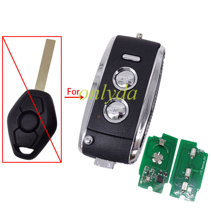 Free shipping For BMW EWS Systerm 3 button remote key with 315 mhz/434mhz( repalce into the flip remote)