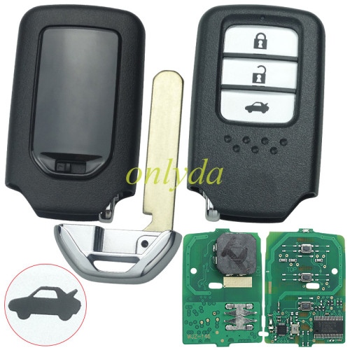 Free shipping Vezel XR-V keyless smart 3 button remote key  with 434mhz 47chip