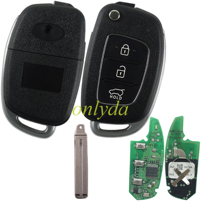 Free shipping Original Hyundai 3 button remote key with 434mhz MP15F-11 M0954499000 G078A