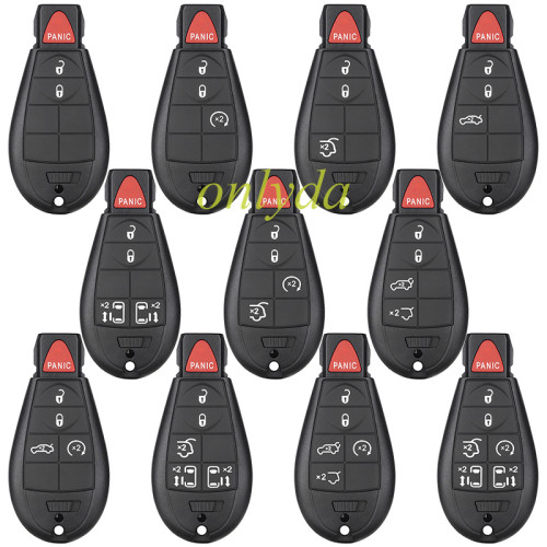 Free shipping For Chrysler key blank with emergency blade, a set with 11 button types