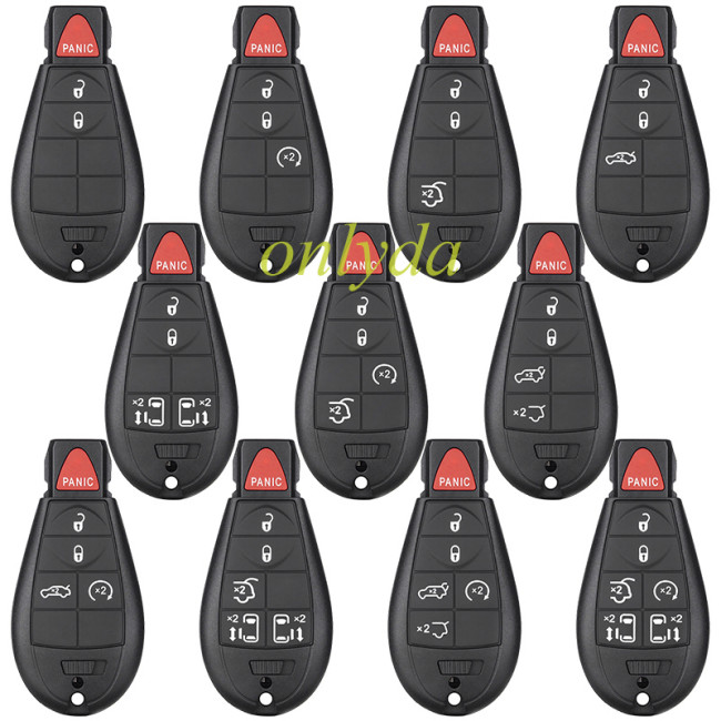Free shipping For Chrysler key blank with emergency blade, a set with 11 button types