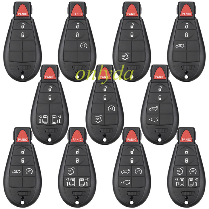 Free shipping For Chrysler key blank with emergency blade, a set with 11 button types