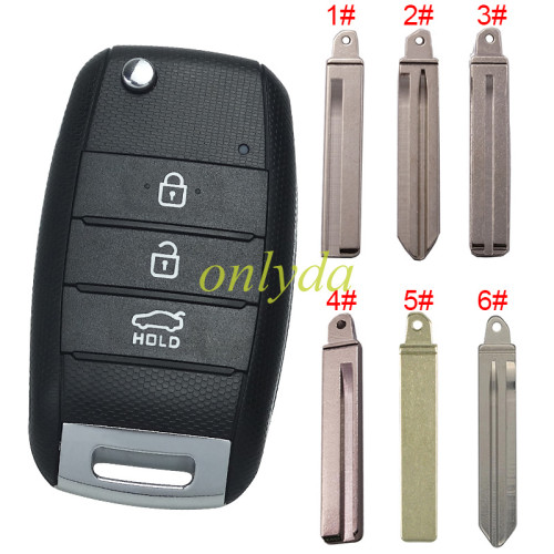 Free shipping 10pcs/lot For KIA 3 button remote key blank please choose which key blade in your need.