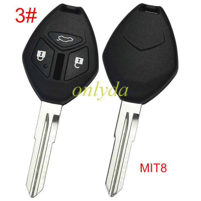 Free shipping 10pcs/lot For Mitsubishi remote key shell with MIT11R blade Without badge , pls choose button model