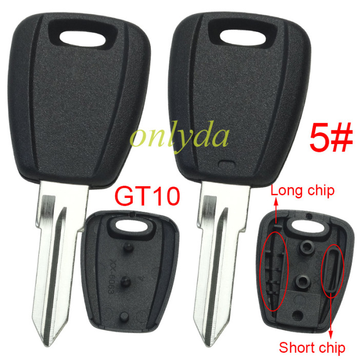 Free shipping 10pcs/lot Super Stronger GTL shell  Fiat transponder key blank with SIP22/DT15R/GT10 blade, There are two chip slots （can put TPX long chip and short chip),  Pls choose model .