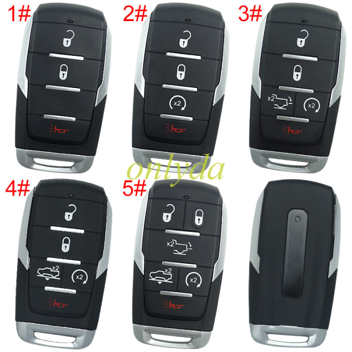 Free shipping 5pcs/lot For Chrysler  key shell with light emergency blade included,with RAM badge, pls choose the button