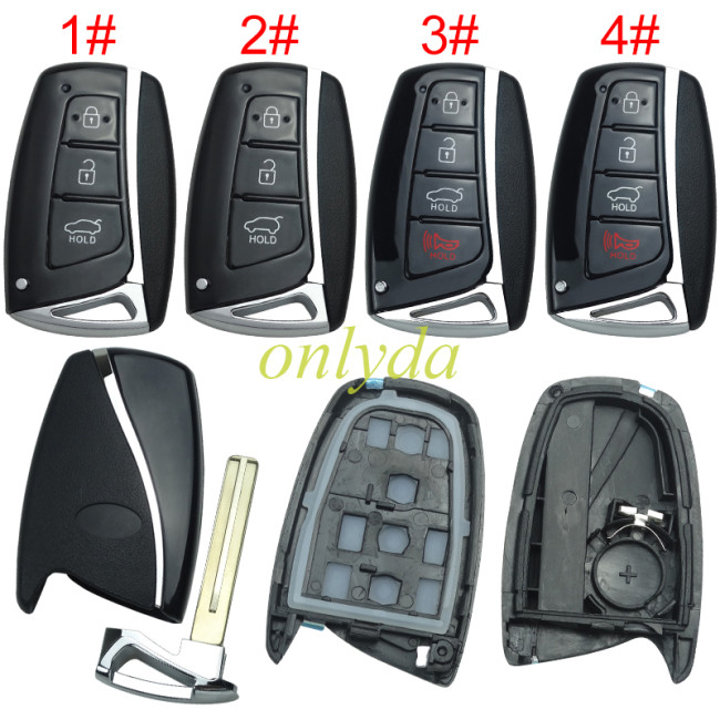 Free shipping 5pcs/lot For Hyundai remote key black with blade with badge,for installing original board , pls choose button .