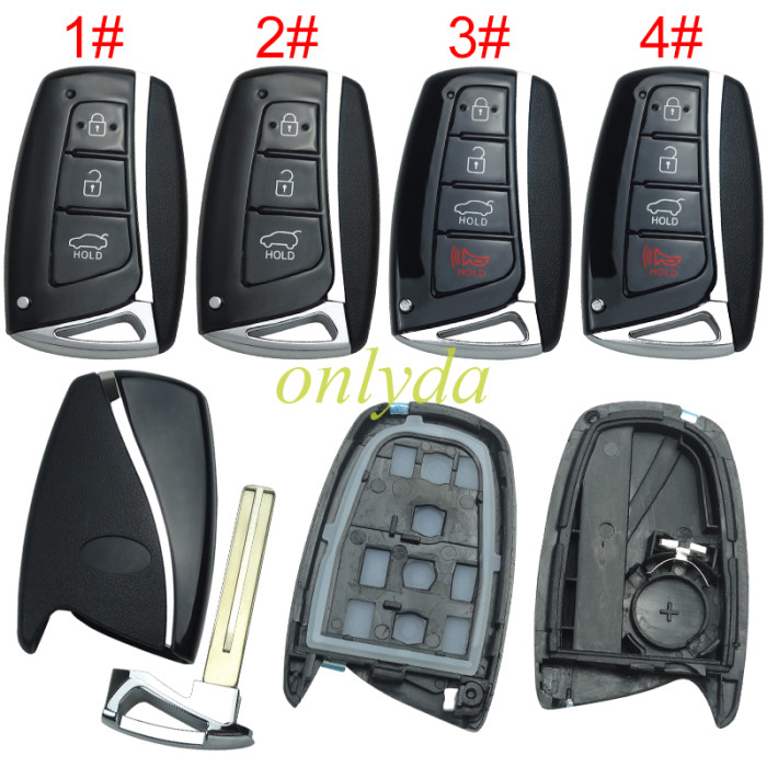 Free shipping 5pcs/lot For Hyundai remote key black with blade with badge,for installing original board , pls choose button .