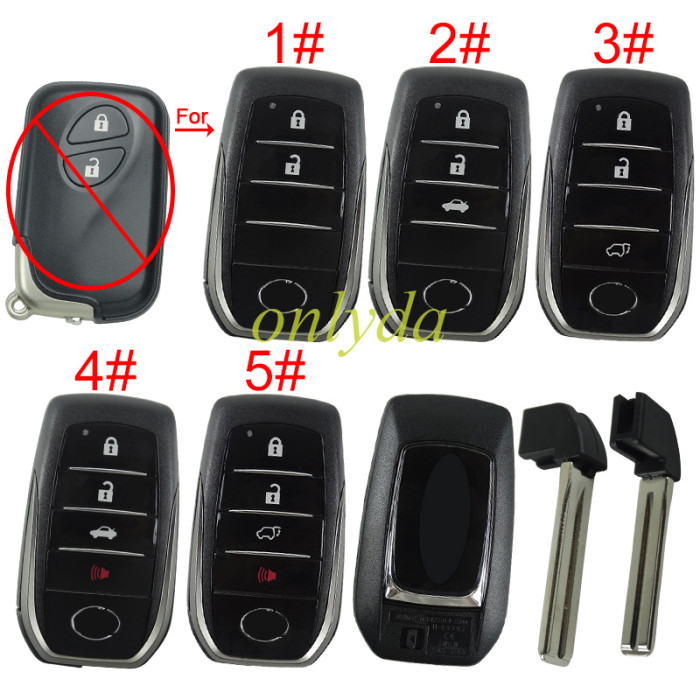 Free shipping For Lexus  modified remote key blank with  cover with badge with blade , pls choose button model