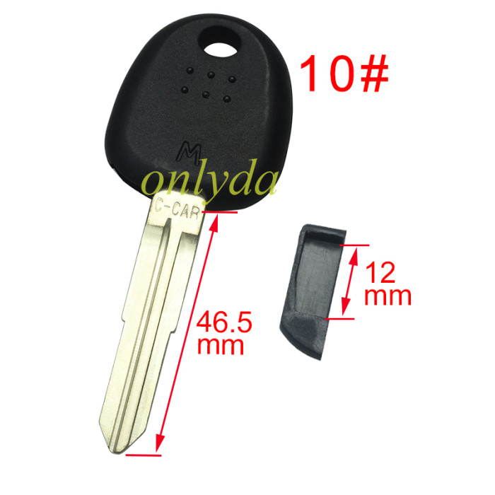 Free shipping 10pcs/lot For Hyundai transponder key shell with balde  ,without badge ，short latch 12mm , pls choose blade