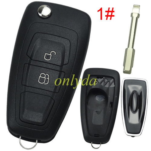 For Ford Mondeo flip  remote key blank （black)，pls choose button