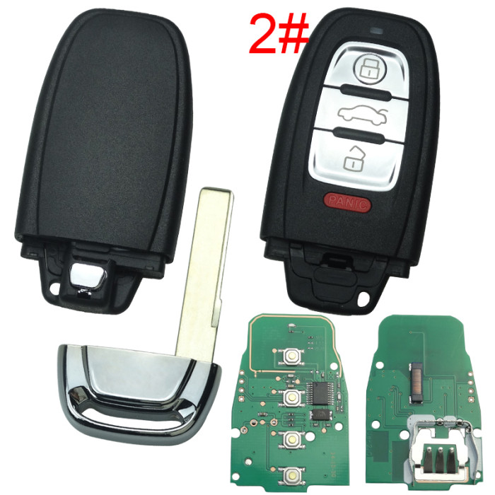 Free shipping For Audi A4L,Q5 3/3+1 button remote  control with 315Mhz/434Mhz, pls choose button  Remote System 8T0-959-754C 8K0-959-754G 8T0-959-754G 8KO-959-754J 8KO-959-754C