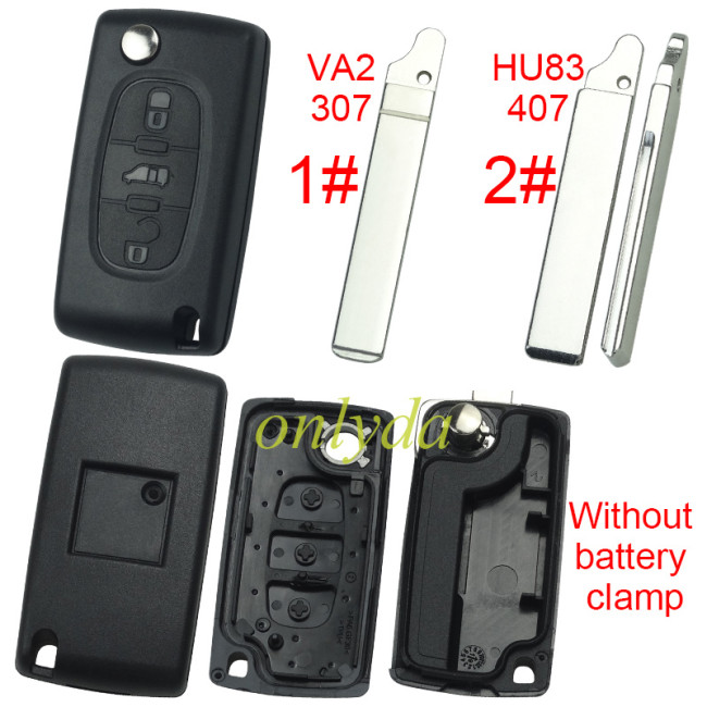 Free shipping 10pcs/lot For Fiat 3 buton remote key blank without battery clamp with badge, pls choose blade