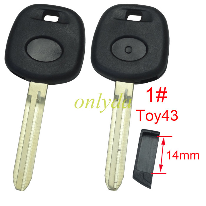 Free shipping 10pcs/lot For Toyota transponder key blank  with blade,two side logo Soft plastic handle,  1# Toy43 ,2#Toy48,3#Toy40 ,pls choose blade model
