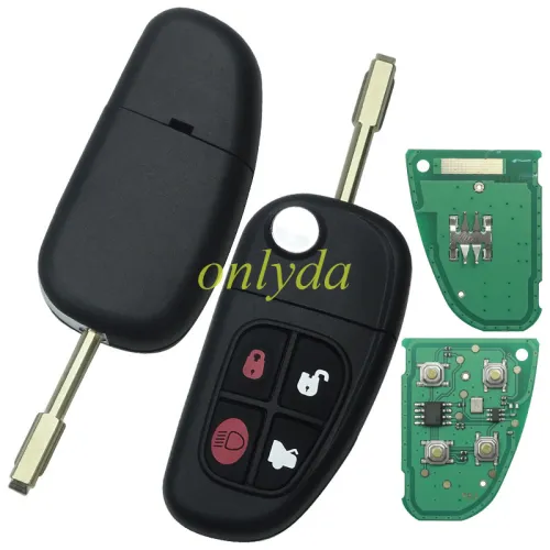 For Ford Jaguar 4 button remote key with 315mhz / 434mhz & 4D60 glass chip