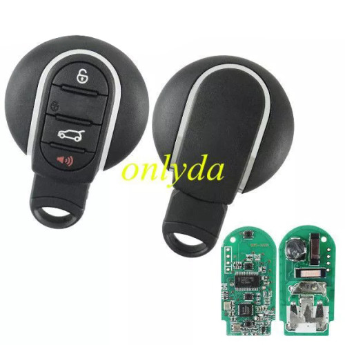 Free shipping For BMW mini cooper 4 button keyless Mini remote key with 434mhz with PCF7953P Chip aftermarket PCB and genuine cover