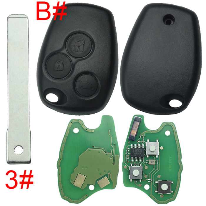 Free shipping For Renault Clio III,Kangoo III,Master III remote key 434mhz with aftermarket 7947 chip after 2008 year, pls choose button and blade