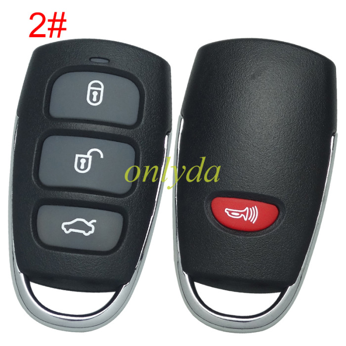 Free shipping 10pcs/lot For Hyundai 3/3+1 button remote key shell , pls choose button