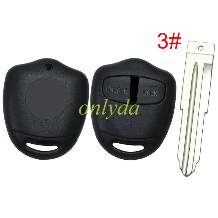 For Mitsubish 2 button remote key blank， with badge  ,pls choose blade