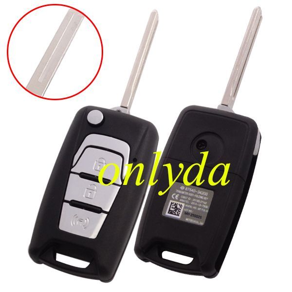 Free shipping 5pcs/lot for Ssangyong 3 button flip remote key shell