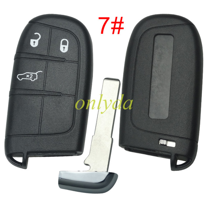 Free shipping 10pcs/lot For Chrysler  remote key shell with blade SIP22, with badge , pls choose button