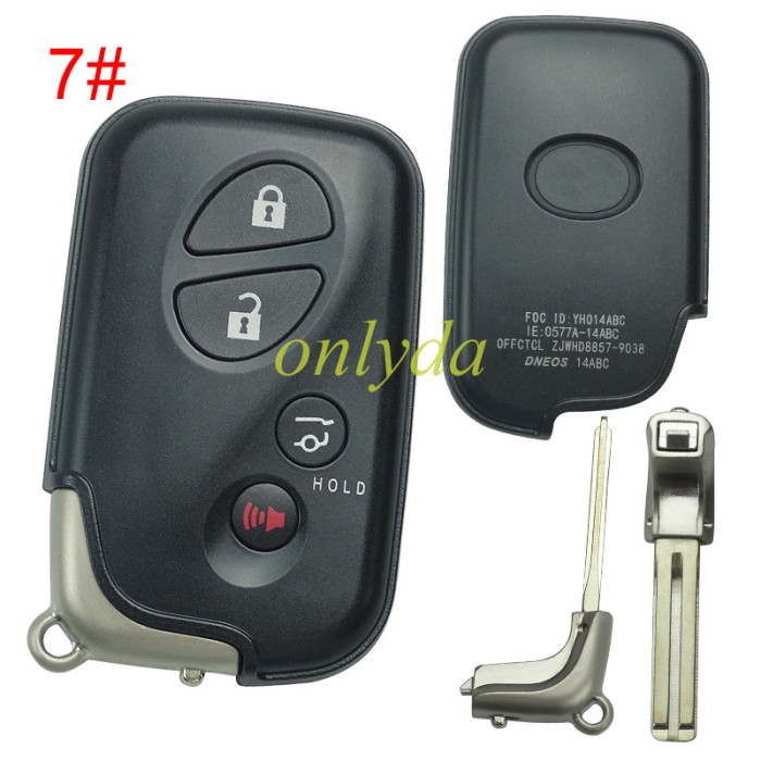 Free shipping 5pcs/lot For Lexus  4 button remote key shell with badge with blade , pls choose button model