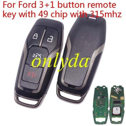 Free shipping For OEM Ford 3+1 button remote key with 49 chip with 315mhz