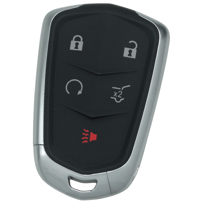 Free shipping For  Cadillac SUV smart Keyless 4+1 button remote key with adjustable frequency 315mhz/433MHZ for 2015-2016 Cadillac SRX  FCC ID: HYQ2AB 433mhz for 2017-2020 Cadillac XT5 2017-2019 Cadillac XTS FCC ID: HYQ2EB GM # 13598516 replaced by 13510245 Switchable frequency GM # 13580800, 13598528