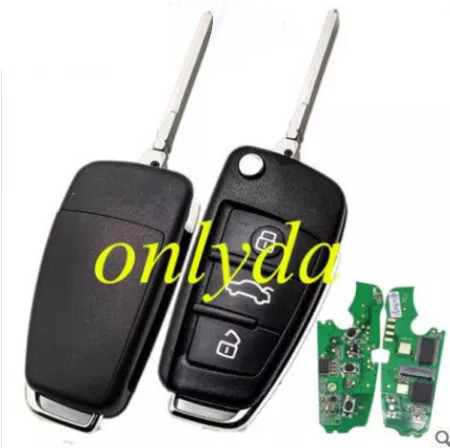 Free shipping For Audi A6L Q7 remote key 8E chip  FSK 4FO837220M