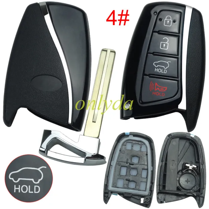 For Hyundai remote key black with blade with badge,for installing original board , pls choose button .