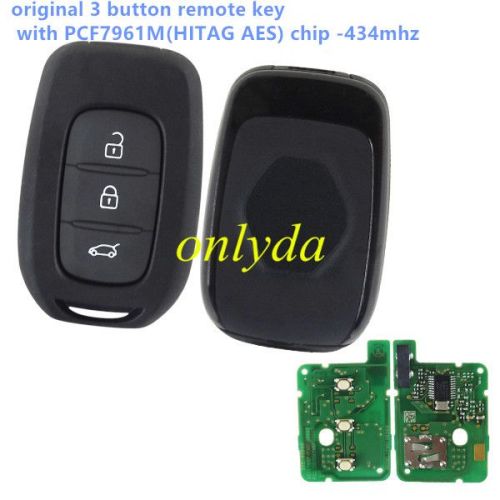 Free shipping For OEM 3 button remote key with PCF7961M(HITAG AES)chip-434mhz