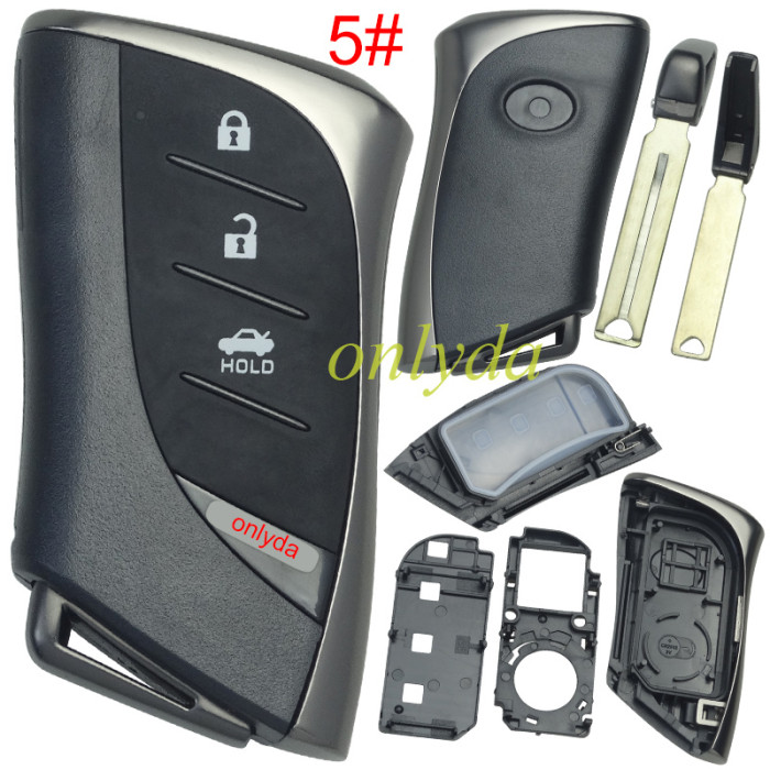 Free shipping 5pcs/lot For Lexus  remote Key blank with blade with badge ,pls choose button  model