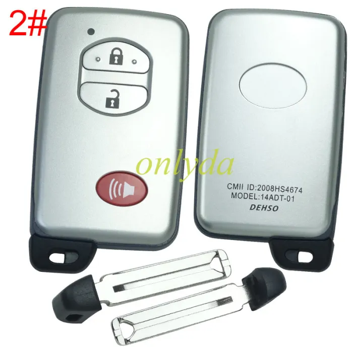 For Toyota  remote key shell with badge with blade , pls choose button model .