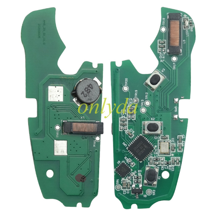 Free shipping For Audi Q3 3 button remote keyless ID48 chip 315mhz  8XO837220D