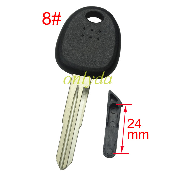 Free shipping 10pcs/lot For Hyundai transponder key shell with balde  ,without badge ，Long latch 24mm , pls choose blade
