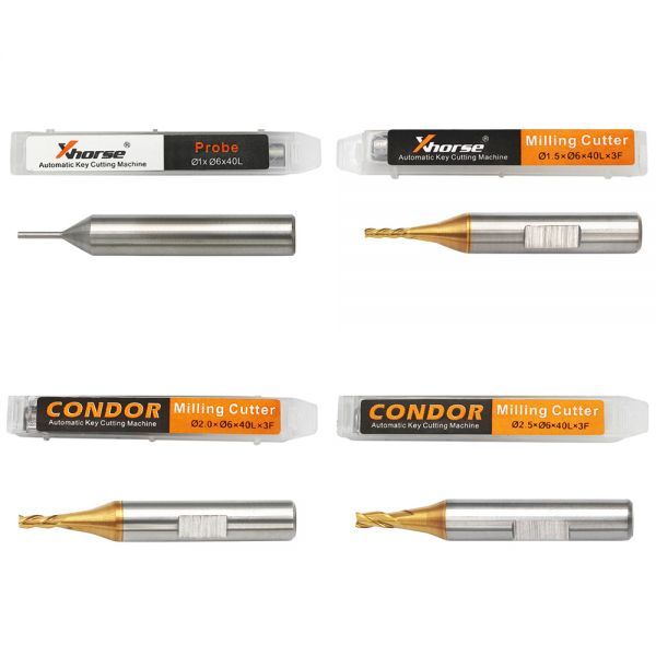 1.0mm probe 1.5mm-cutter 2.0mm-cutter 2.5mm-cutter Milling Cutter Probe for all the Xhorse Key Cutting Machine