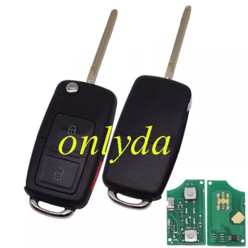 Free shipping VW Style   flip remote --hyun 2+1 button remote key  with 433mhz  TUCSON car (without chip)