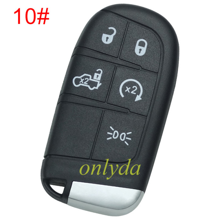 Free shipping 10pcs/lot For Chrysler  remote key shell with blade SIP22, with badge , pls choose button